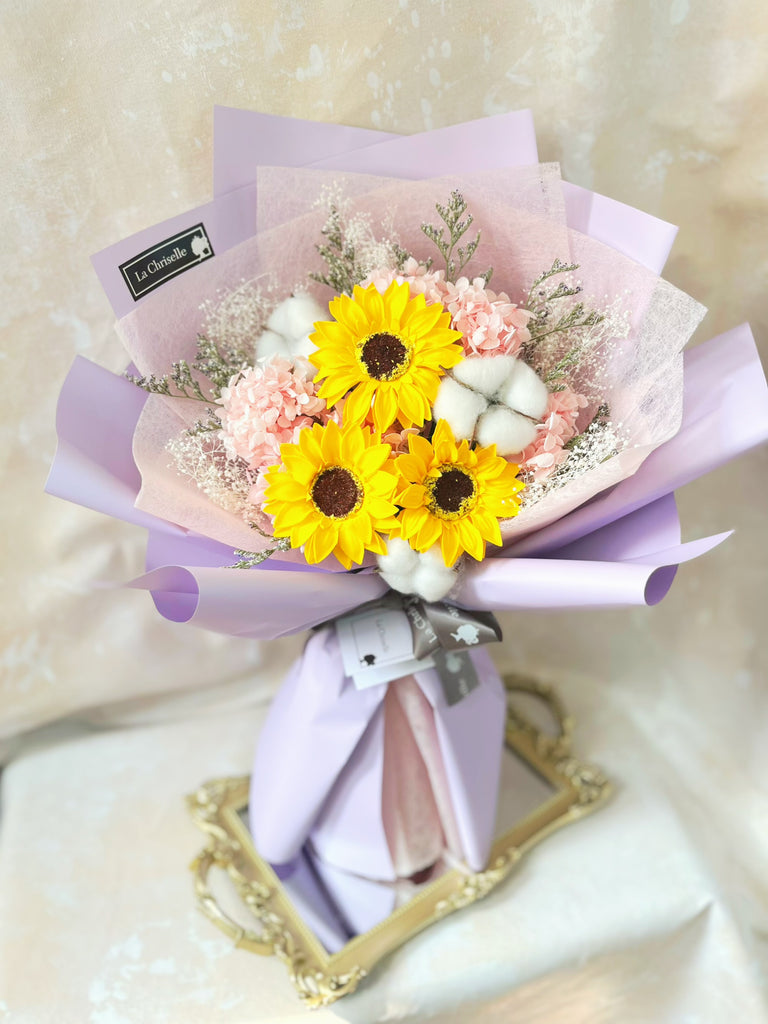 (番梘花)畢業花束系列—晴天 太陽花 乾燥花束 向日葵