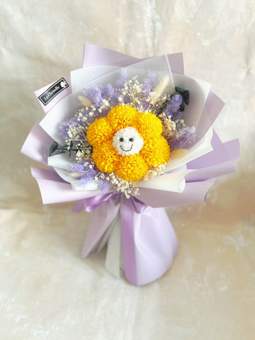 (番梘花) 畢業花束系列—笑臉迎人 番梘乒乓菊乾燥花束