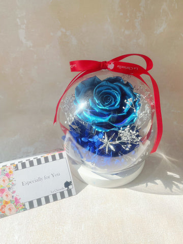 閃爍玫瑰寶石藍- 夢幻水晶球保鮮花 sparkling  rose Crystal Ball Preserved Flowers