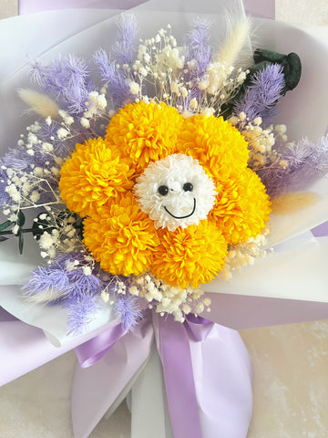 (番梘花) 畢業花束系列—笑臉迎人 番梘乒乓菊乾燥花束