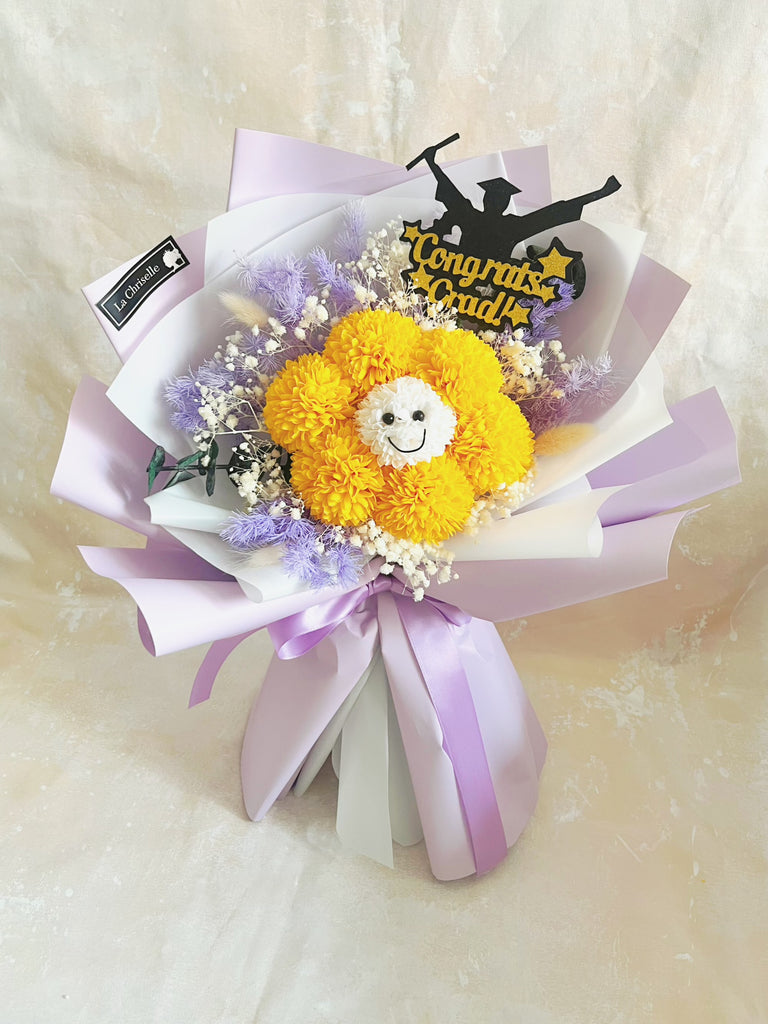 (番梘花) 畢業花束系列—笑臉迎人 番梘乒乓菊乾燥花束