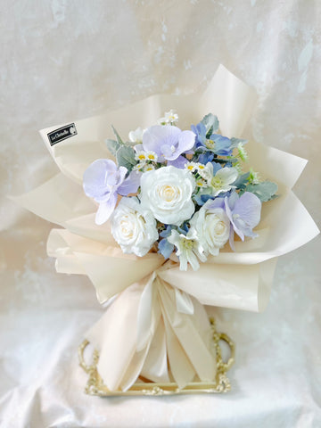 14 預訂(人造花)玫瑰花蝴蝶蘭生日花束 畢業花束