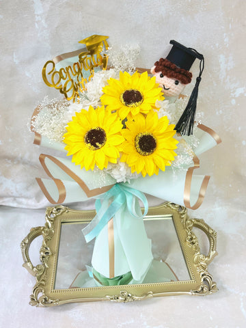 (番梘花)畢業小男孩-畢業花束系列畢業太陽花花束   小學畢業 幼稚園畢業  中學畢業