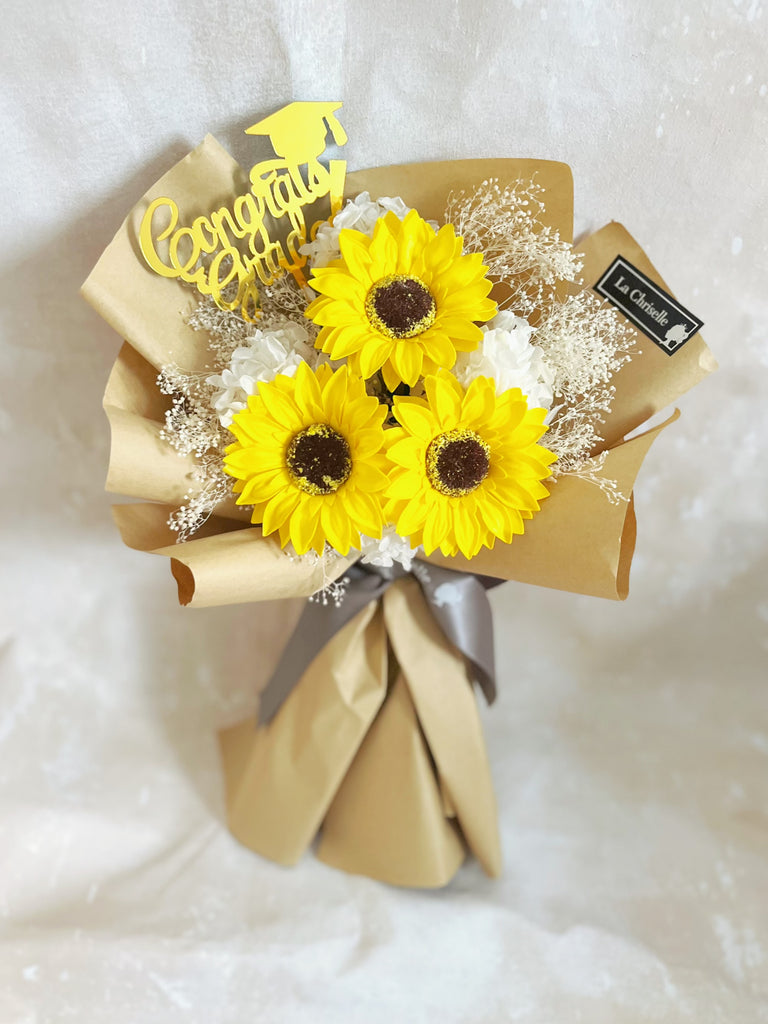 (番梘花) 我們的畢業禮-畢業花束系列—太陽花 乾燥花束