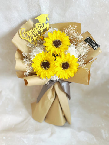 (番梘花) 我們的畢業禮-畢業花束系列—太陽花 乾燥花束