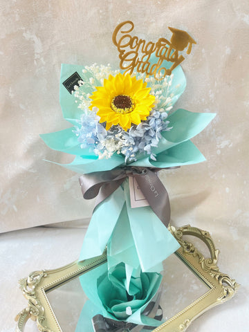 (番梘花)畢業花束系列—單枝太陽花 乾燥花束 向日葵