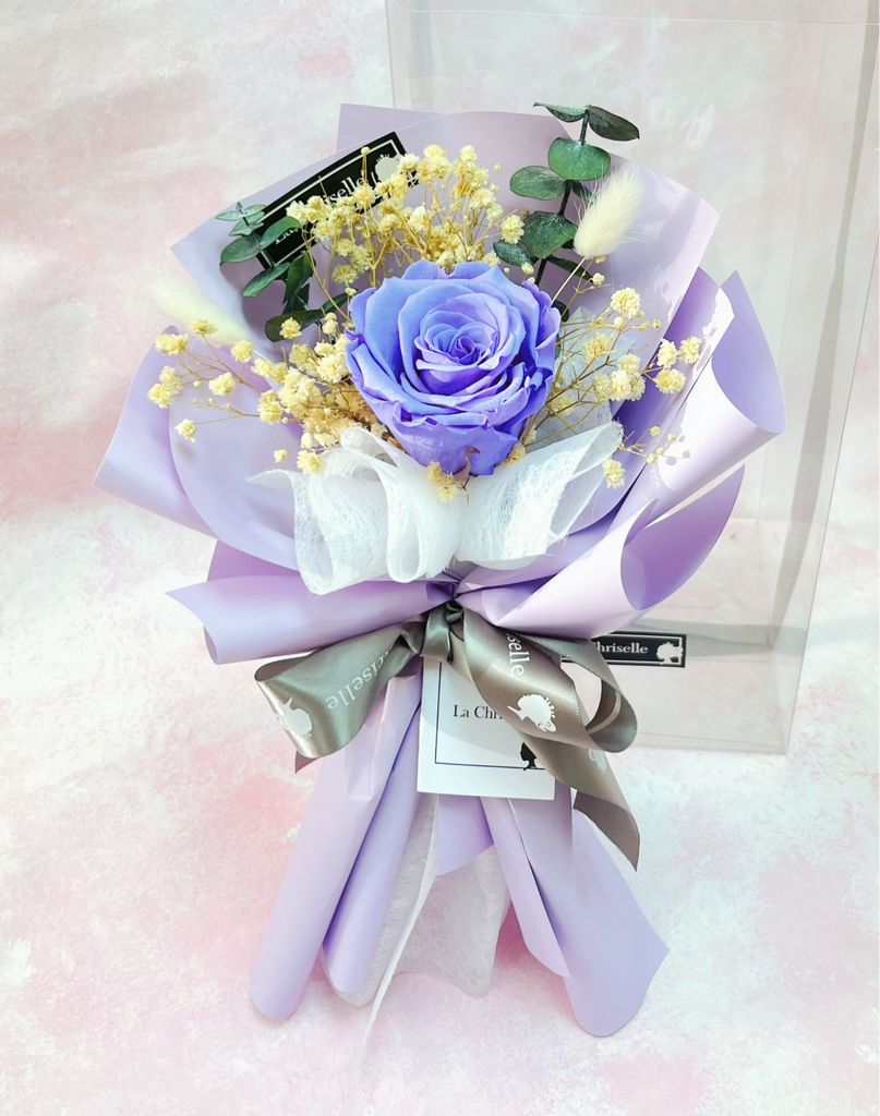 小驚喜-紫色保鮮瑰花束 永生花  Mini Surprise  Purple Preserved Rose Bouquet