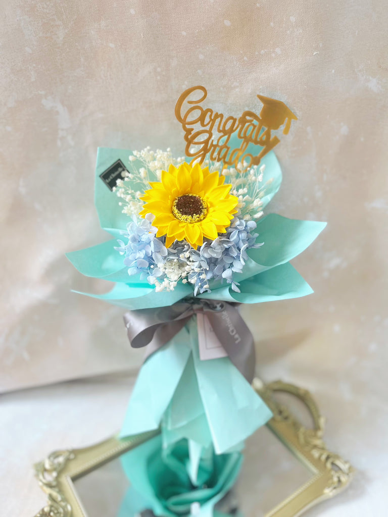 (番梘花)畢業花束系列—單枝太陽花 乾燥花束 向日葵