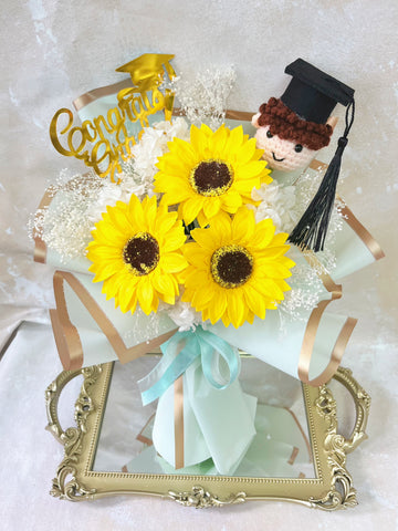 (番梘花)畢業小男孩-畢業花束系列畢業太陽花花束   小學畢業 幼稚園畢業  中學畢業