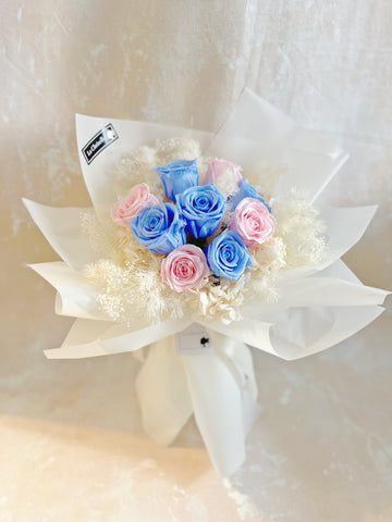 夢幻天使 9枝保鮮玫瑰花束|保鮮花 永生花生日花束  preserved flower bouquet