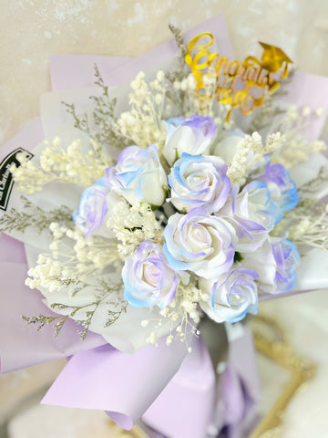 (番梘花)畢業花束系列—夢幻畢業玫瑰花 乾燥花束