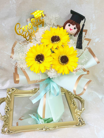 (番梘花)畢業小女孩-畢業花束系列畢業太陽花花束  小學畢業 幼稚園畢業  中學畢業