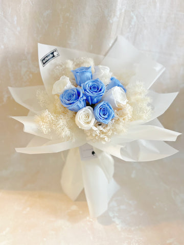 天空童話 9枝保鮮玫瑰花束|保鮮花 永生花生日花束  preserved flower bouquet