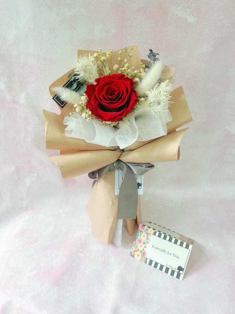 小驚喜-熱情紅小 保鮮瑰花束 永生花 Mini Surprise Red Preserved Rose Bouquet