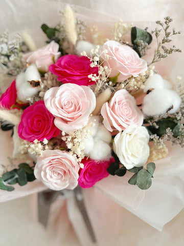 (番梘花)美麗的妳 番梘玫瑰花 乾燥花束  生日花束