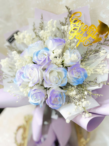 (番梘花)畢業花束系列—夢幻畢業玫瑰花 乾燥花束