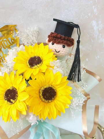 (番梘花)畢業小男孩-畢業花束系列畢業太陽花花束   小學畢業 幼稚園畢業  中學畢業