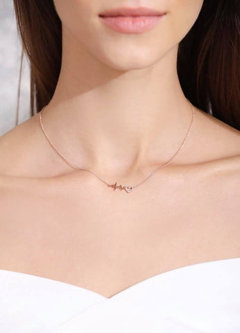 (套裝)迷你版天長地久9枝粉紅白保鮮玫瑰花永生花束  + 頸鏈 Le Petit Forever Love Preserved Pink Rose  Flower Bouquet