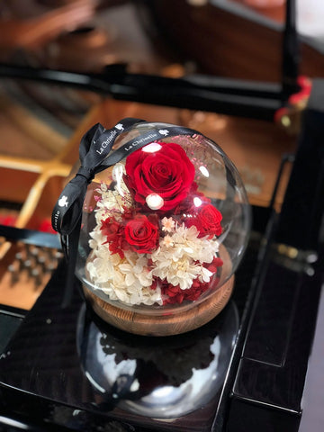 熱情紅水晶球保鮮花 永生花 preserved flowers