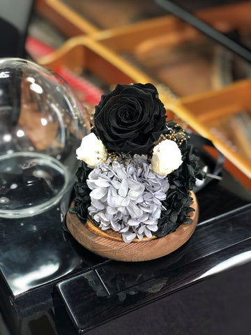 神秘水晶球 黑色保鮮花 永生花 preserved flowers