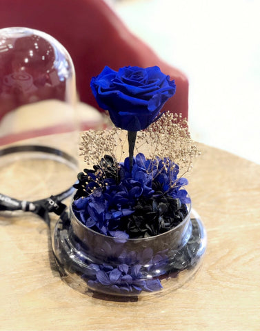 星際夜空藍色大玫瑰保鮮花永生花禮