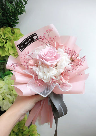 迷你粉紅色保鮮玫瑰花束 Mini Surprise  Preserved Rose Bouquet