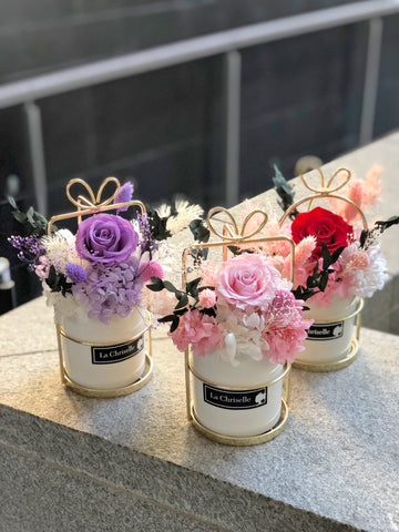 母親節花禮-粉紅色保鮮花 永生花 瓶 Pink  Preserved Roses vase