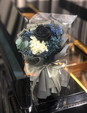 迷你黑色保鮮玫瑰花束 Mini Surprise Black Preserved Rose Bouquet