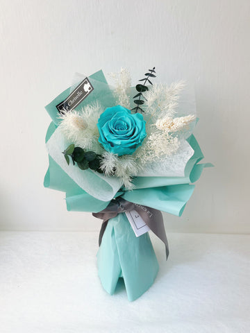 Tiffany Blue 小花束保鮮瑰花束 永生花  Mini Surprise Tiffany Blue color Preserved Rose Bouquet