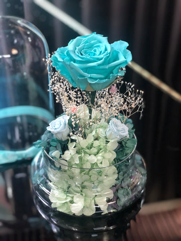 (有現貨） Tiffany Blue 玫瑰花園保鮮花永生花禮 Mint Green Preserved Flowers