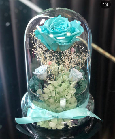 (有現貨） Tiffany Blue 玫瑰花園保鮮花永生花禮 Mint Green Preserved Flowers