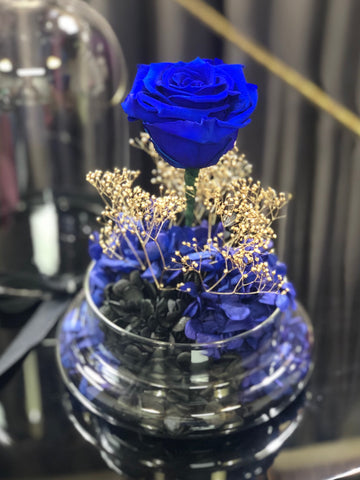 星際夜空藍色大玫瑰保鮮花永生花禮