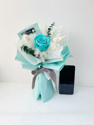 Tiffany Blue 小花束保鮮瑰花束 永生花  Mini Surprise Tiffany Blue color Preserved Rose Bouquet