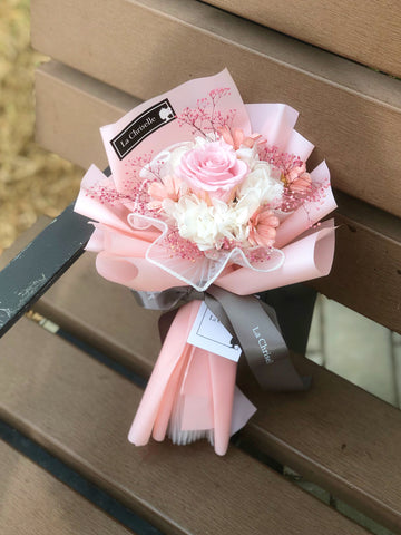 迷你粉紅色保鮮玫瑰花束 Mini Surprise  Preserved Rose Bouquet