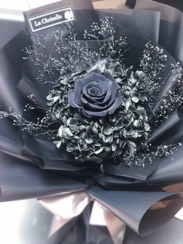 白色情人節系列暗黑系黑色保鮮玫瑰花束永生花  Black Preserved Rose Bouquet白色情人節系列-黑色保鮮玫瑰花束