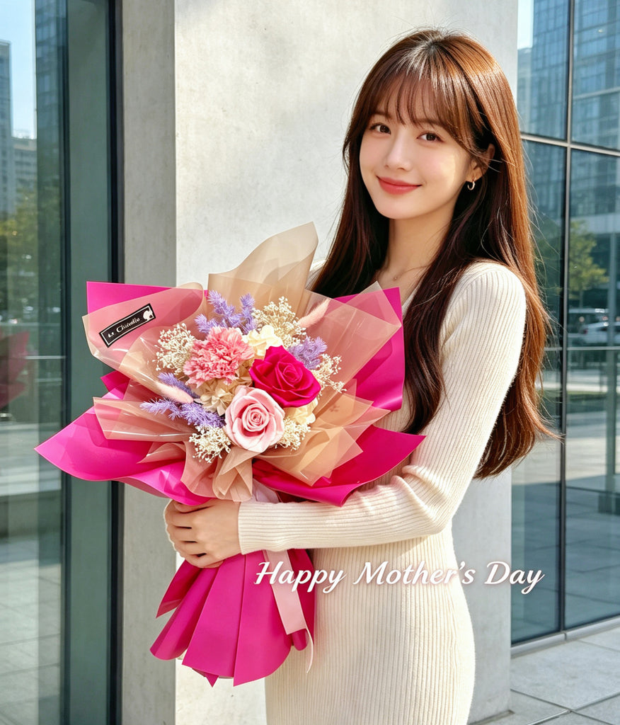 給媽媽打卡母親節康乃馨玫瑰花保鮮花束 Mother’s Day Preserved Bouquet