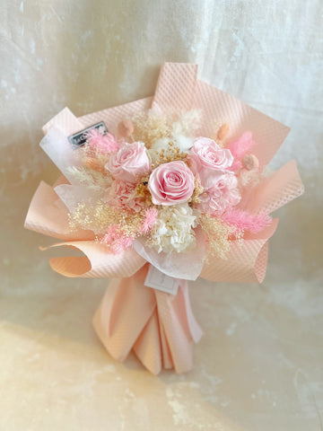 我愛你3 枝粉紅色保鮮玫瑰花束｜保鮮花 永生花生日花束 3 Preserved Rose Bouquet