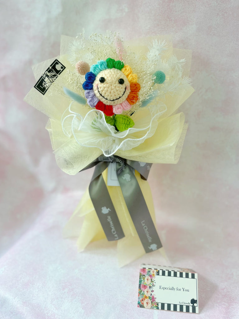 彩虹微笑太陽手鈎花束 Rainbow Smile graduation bouquet