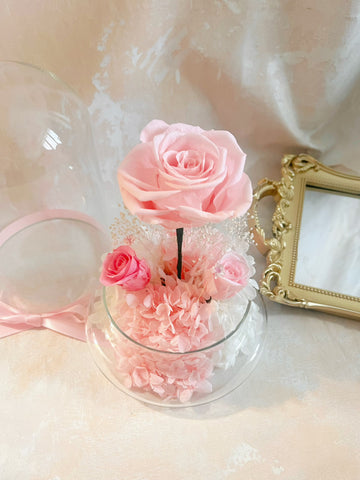 粉紅玫瑰花園保鮮花永生花禮 La Romance in Pink  Preserved Flowers