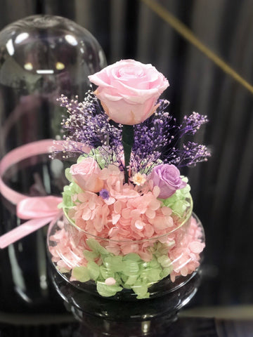 (情人節預訂) 浪漫之約保鮮花永生花禮 La Romance Pink Preserved Flower Gifts