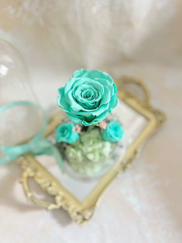 （情人節預訂)Tiffany Blue 玫瑰花園保鮮花永生花禮 Mint Green Preserved Flowers