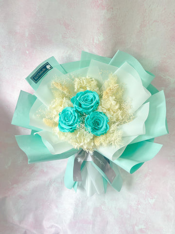 (情人節預訂）我愛你系列- 三枝 Tiffany保鮮玫瑰花束 永生花 I Love You Preserved Roses Bouquet