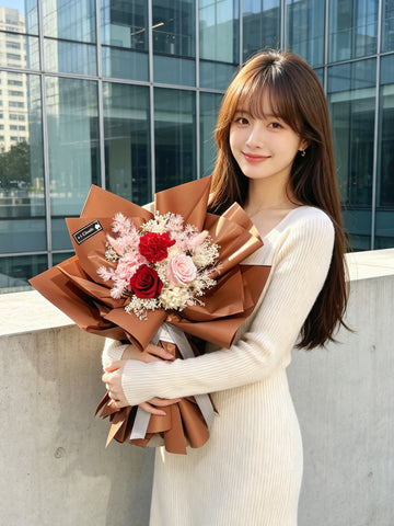 典雅媽媽-母親節康乃馨玫瑰花保鮮花束 Mother’s Day Preserved Bouquet