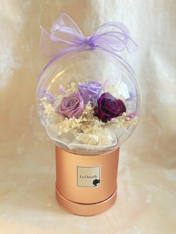 夢幻系-紫色告白氣球花束 生日求婚花桶保鮮花 永生花桶 Love Balloon Preserved Roses Bucket