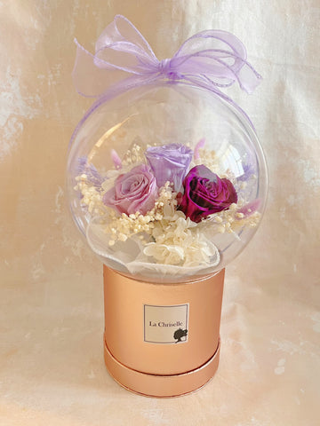 夢幻系-紫色告白氣球花束 生日求婚花桶保鮮花 永生花桶 Love Balloon Preserved Roses Bucket