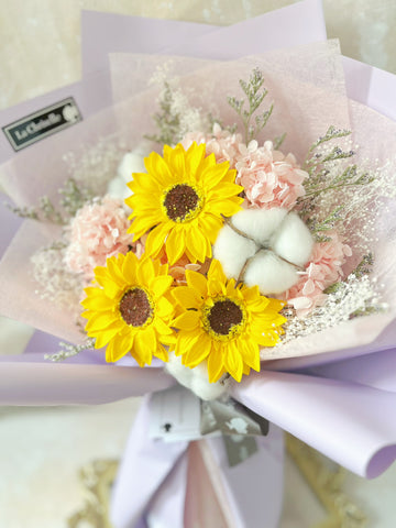 (番梘花）畢業花束系列—晴天 太陽花 乾燥花束 向日葵