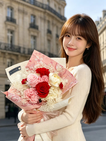 愛美媽媽-母親節康乃馨玫瑰花保鮮花束 Mother’s Day Preserved Bouquet