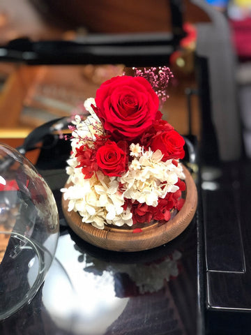 （情人節預訂）熱情紅水晶球保鮮花 Boule de Cristal Crystal Ball Passionate Red Preserved Flowers