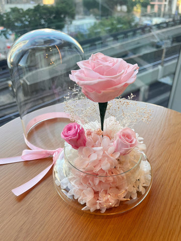 （情人節預訂）粉紅玫瑰花園保鮮花永生花禮 La Romance in Pink  Preserved Flowers