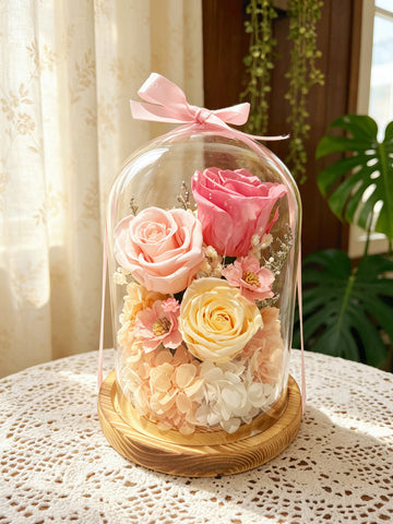 （現貨)浪漫三生三世 保鮮花禮  永生花 玻璃罩 花瓶 擺設  Preserved Flowers